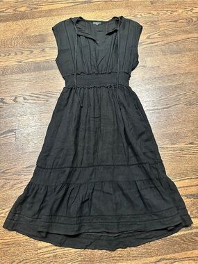 RAILS ASHLYN DRESS - Black Smocked Waist Cap Sleeve Dress